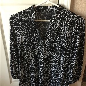 Black and White Blouse